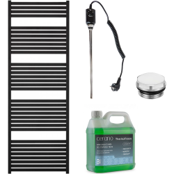 CERANO - Kúpeľňový elektrický radiátorový set Vincenzo - 900W - čierna matná - 1700x600 mm (CER-680531)