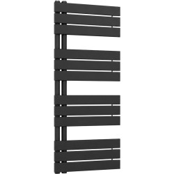 CERANO - Kúpeľňový radiátor Theo - L/P - asymetrické pripojenie 50mm - 575W - čierna matná - 1200x500 mm (CER-429652)