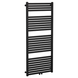 CERANO - Kúpeľňový radiátor Vincenzo - stredové pripojenie 50mm/bočné - 600W - čierna matná - 1340x600 mm (LIV-WB-27-65H)