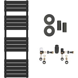 CERANO - Kúpeľňový radiátorový set Claude - ústredné vykurovanie - bočné pripojenie - 767W - čierna matná - 1600x500 mm (CER-663316)