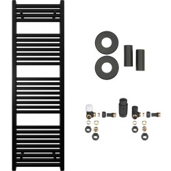 CERANO - Kúpeľňový radiátorový set Donovan - ústredné vykurovanie - 477W - čierna matná - 1600x500 mm (CER-000132)