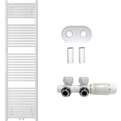CERANO - Kúpeľňový radiátorový set Lincoln - ústredné vykurovanie - stredové pripojenie 50 mm - 559W - biela lesklá - 1800x500 mm (CER-663418)