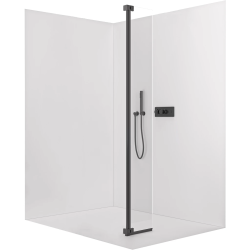 CERANO - Prídavný otočný panel k sprchovej zástene Onyx - 8 mm - čierna matná, transparentné sklo - 30x200 (CER-537352)