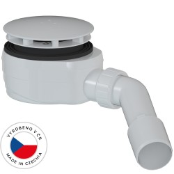 CERANO - Sifón sprchovej vaničky - nízky - 90mm - DN40/50 - krytka biela matná (CER-676669)
