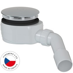 CERANO - Sifón sprchovej vaničky - nízky - 90mm - DN40/50 - krytka nerez (CER-676663)