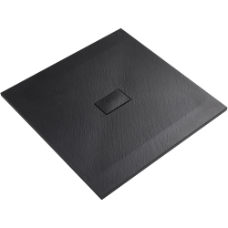 CERANO - Sprchová vanička čtvercová FlexiCut - SMC/minerální kompozit - upravitelná - černá matná - 100x100x3  (CER-666058)