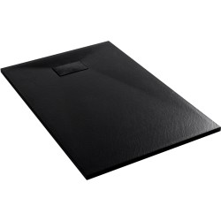 CERANO - Sprchová vanička obdélníková Gusto - SMC/minerální kompozit - strukturovaná černá matná - 80x70x3  (CER-414575)
