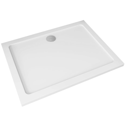 CERANO - Sprchová vanička obdélníková Piato - litý mramor - bílá lesklá - 110x80x3  (CER-476963)