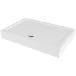 CERANO - Sprchová vanička obdĺžniková Brio - SMC/minerálny kompozit - štruktúrovaná biela - 140x80x4 + 2x čelný panel + nožičky (CER-529642)