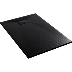 CERANO - Sprchová vanička obdĺžniková Gusto - SMC/minerálny kompozit - štruktúrovaná čierna matná - 160x80x3 (CER-414716)