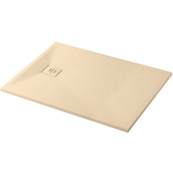 CERANO - Sprchová vanička obdĺžniková Pablo - SMC/minerálny kompozit - štruktúrovaná ivory - 90x80x3 (CER-481369)