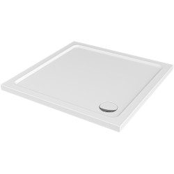 CERANO - Sprchová vanička štvorcová Brio - SMC/minerálny kompozit - štruktúrovaná biela - 100x100x4 (CER-679502)