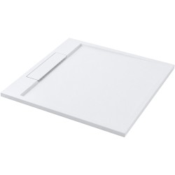 CERANO - Sprchová vanička štvorcová Loro - liaty mramor - biela matná - 90x90x3,5 (CER-437087)