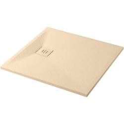 CERANO - Sprchová vanička štvorcová Pablo - SMC/minerálny kompozit - štruktúrovaná ivory - 70x70x3 (CER-481339)