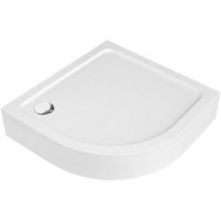 CERANO - Sprchová vanička štvrťkruhová Brio - SMC/minerálny kompozit - štruktúrovaná biela - 80x80x4 + čelný panel + nožičky (CER-035080)