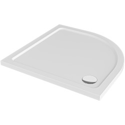 CERANO - Sprchová vanička štvrťkruhová Brio - SMC/minerálny kompozit - štruktúrovaná biela - 90x90x4 (CER-679498)