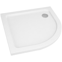CERANO - Sprchová vanička štvrťkruhová Piato - liaty mramor - biela lesklá - 90x90x3 (CER-476984)