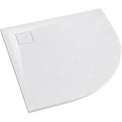 CERANO - Sprchová vanička štvrťkruhová Quarto - SMC/minerálny kompozit - štruktúrovaná biela matná - 80x80x3 (CER-414755)