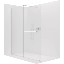 CERANO - Sprchová zástena Walk-in Medin Ľ/P - 8 mm - chróm, transparentné sklo - 160x195 - dvojdielna posuvná (CER-478000)