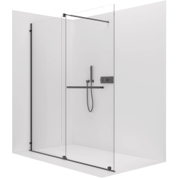 CERANO - Sprchová zástena Walk-in Medin Ľ/P - 8 mm - čierna matná, transparentné sklo - 120x195 - dvojdielna posuvná (CER-478009)