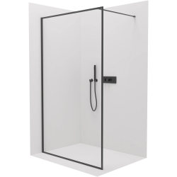 CERANO - Sprchová zástena Walk-in Moreli Ľ/P - 8 mm - čierna matná, transparentné sklo - 60x200 (CER-417596)
