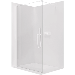 CERANO - Sprchová zástena Walk-in Onyx Cube Ľ/P - 8 mm - hranatá vzpera - biela matná, transparentné sklo - 30x200 (CER-8050BD71918)