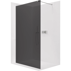 CERANO - Sprchová zástena Walk-in Onyx Cube Ľ/P - 8 mm - hranatá vzpera - chróm, grafitové sklo - 50x200 (CER-8050BD412)