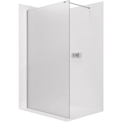 CERANO - Sprchová zástěna Walk-in Onyx Cube L/P - 8 mm - hranatá vzpěra - chrom, mléčné sklo - 30x200  (CER-8050BD71926)