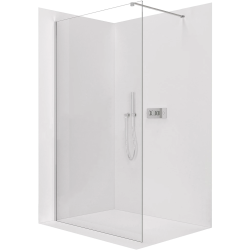 CERANO - Sprchová zástena Walk-in Onyx Cube Ľ/P - 8 mm - hranatá vzpera - chróm, transparentné sklo - 40x200 (CER-DY101-60-202)