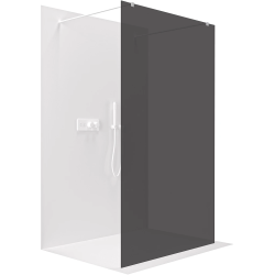 CERANO - Sprchová zástena Walk-in Onyx Duo Ľ/P - 8 mm - hranatá vzpera - biela matná, grafitové sklo - 50x200 (CER-8050BD1780)