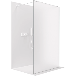 CERANO - Sprchová zástena Walk-in Onyx Duo Ľ/P - 8 mm - hranatá vzpera - biela matná, mliečne sklo - 60x200 (CER-8050BD1853)