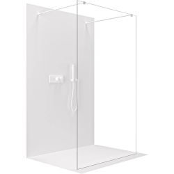 CERANO - Sprchová zástena Walk-in Onyx Duo Ľ/P - 8 mm - hranatá vzpera - biela matná, transparentné sklo - 50x200 (CER-8050BD1811)