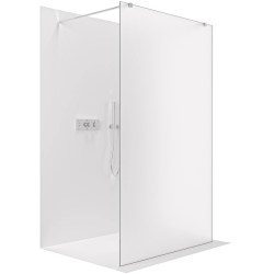 CERANO - Sprchová zástena Walk-in Onyx Duo Ľ/P - 8 mm - hranatá vzpera - chróm, mliečne sklo- 60x200 (CER-8050BD1868)