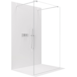 CERANO - Sprchová zástena Walk-in Onyx Duo Ľ/P - 8 mm - hranatá vzpera - chróm, transparentné sklo - 50x200 (CER-8050BD2040)