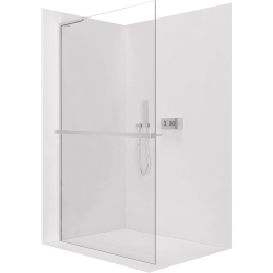 CERANO - Sprchová zástěna Walk-in Onyx L-levá vzpěra - 10 mm + polička/držák na ručníky - chrom, transparentní sklo - 160x200  (CER-8050BD74605)