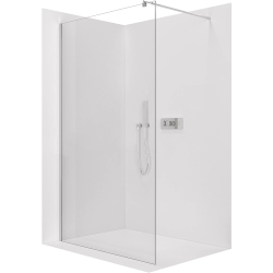 CERANO - Sprchová zástena Walk-in Onyx Round Ľ/P - 6 mm - chróm, transparentné sklo - 110x190 (CER-670891)