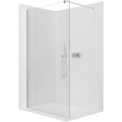 CERANO - Sprchová zástena Walk-in Onyx Round Ľ/P - 6 mm - chróm, transparentné sklo - 80x190 (CER-670897)