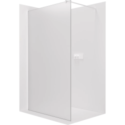 CERANO - Sprchová zástena Walk-in Onyx Round Ľ/P - 8 mm - guľatá vzpera - biela matná, mliečne sklo - 30x200 (CER-8050BD7940)