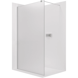 CERANO - Sprchová zástena Walk-in Onyx Round Ľ/P - 8 mm - okrúhla vzpera - chróm, mliečne sklo - 30x200 (CER-8050BD7946)