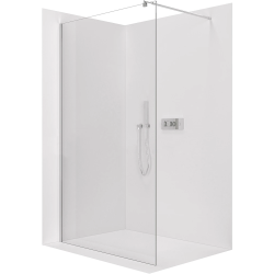 CERANO - Sprchová zástena Walk-in Onyx Round Ľ/P - 8 mm - okrúhla vzpera - chróm, transparentné sklo - 130x200 (CER-426385)