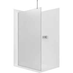 CERANO - Sprchová zástěna Walk-in Onyx Top Round L/P - 8 mm - kulatá vzpěra - chrom, mléčné sklo - 30x200  (CER-8050BD71978)