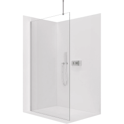 CERANO - Sprchová zástěna Walk-in Onyx Top Round L/P - 8 mm - kulatá vzpěra - chrom, transparentní sklo - 50x200  (CER-8050BD1704)