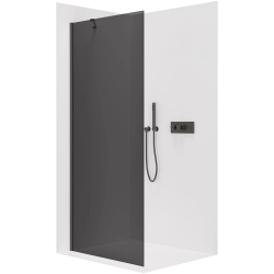 CERANO - Sprchová zástena Walk-in Onyx YL/P - 8 mm - guľatá vzpera - čierna matná, grafitové sklo - 40x200 (CER-8050BD71935)