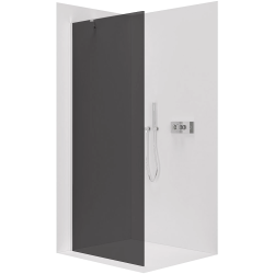 CERANO - Sprchová zástena Walk-in Onyx YL/P - 8 mm - okrúhla vzpera - chróm, grafitové sklo - 30x200 (CER-8050BD71938)