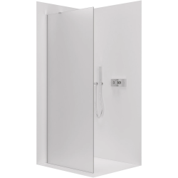 CERANO - Sprchová zástena Walk-in Onyx YL/P - 8 mm - okrúhla vzpera - chróm, mliečne sklo - 30x200 (CER-8050BD71940)