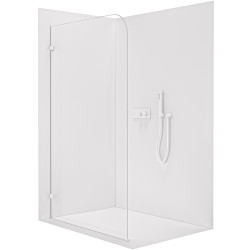 CERANO - Sprchová zástena Walk-in Orbis Ľ/P - 8 mm - biela matná, transparentné sklo - 80x200 (CER-682381)