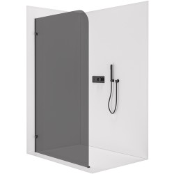 CERANO - Sprchová zástena Walk-in Orbis Ľ/P - 8 mm - čierna matná, grafitové sklo - 70x200 (CER-978738)
