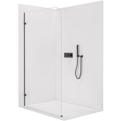 CERANO - Sprchová zástena Walk-in Orbis Ľ/P - 8 mm - čierna matná, transparentné sklo - 70x200 (CER-682081)