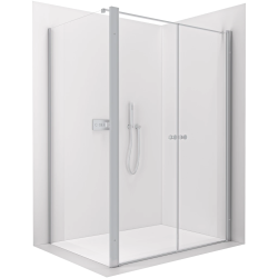 CERANO - Sprchovací kút Antelo L - Ľ/P - 6 mm - chróm, transparentné sklo - 88x30 - otočný (CER-666868)