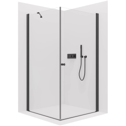 CERANO - Sprchovací kút Antelo L/P - 6 mm - čierna matná, transparentné sklo - 120x40x190 - otočný (CER-482221)
